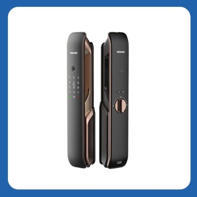 【Philips 飛利浦】9200 五合一推拉式智能門鎖/電子鎖(指紋│卡片│密碼│鑰匙│藍芽/含安裝)