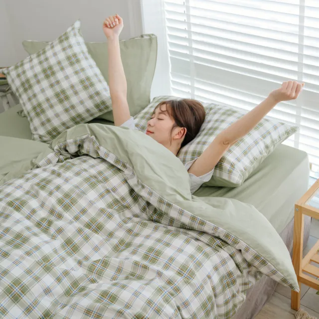 【翔仔居家】100%精梳純棉 兩用舖棉被套床包4件組-多款任選(雙人/雙人床包/純棉床包/純棉被套)