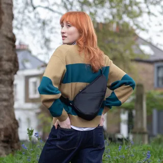 【HEALTHY BACK BAG】官方直營-環保材質RECYCLED NYLON SLING 斜背包-經典黑 男包 女包 側背包 斜背包