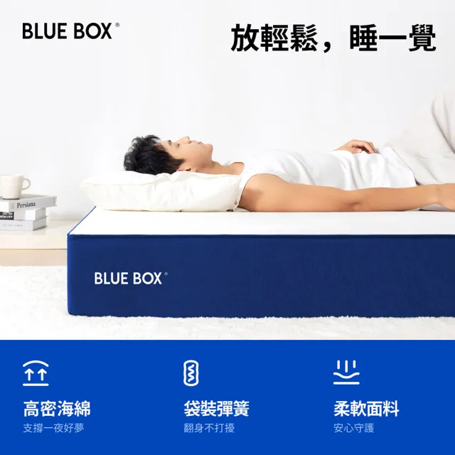 【hoi! 好好生活】藍盒子記憶綿三段式獨立筒床墊 Z1-歐規雙人5尺 150*200