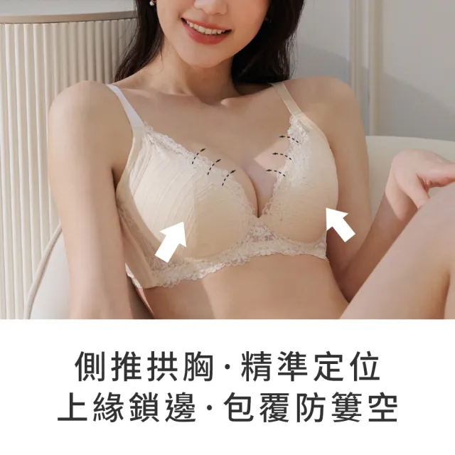 【玉如阿姨】半糖主義內衣。清新甜感集中托高 台灣製※0792蜜橙粉  (A.B.C罩 軟鋼圈 集中 托高)