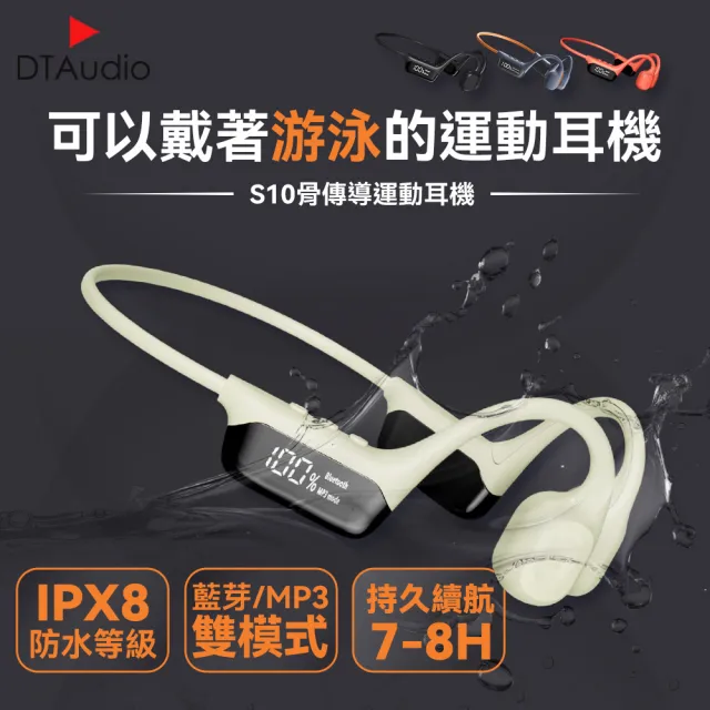 【DTAudio】S10骨傳導藍芽耳機(IPX8防水、32GB容量)