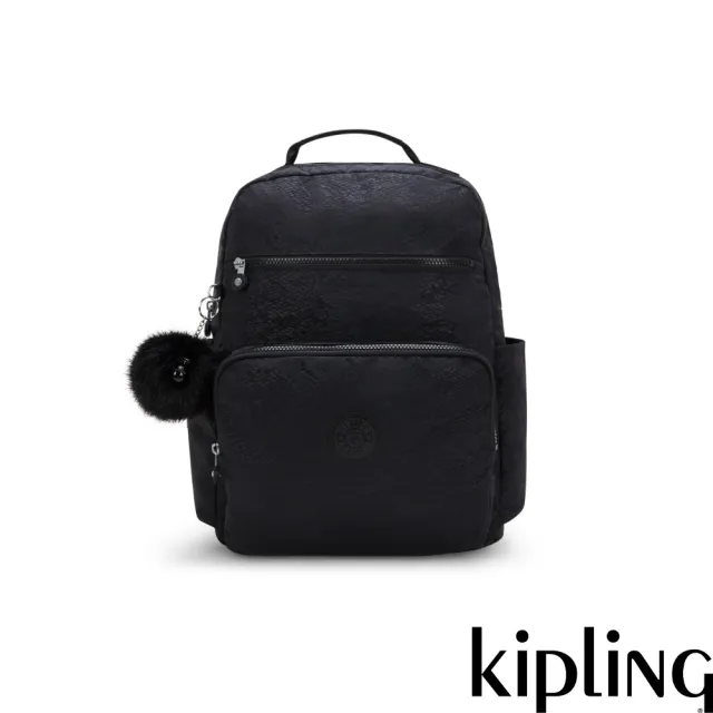 【KIPLING】墨黑壓印大容量媽媽包-SO BABY