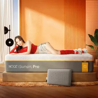 【Lunio】Nooz Sunset Pro單人加大3.5尺乳膠床＋枕(英國工藝舒緩腰酸 專為台灣人打造 亞馬遜銷售破十萬張)
