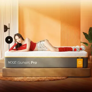 【Lunio】Nooz Sunset Pro雙人加大6尺乳膠竹炭床墊(英國工藝舒緩腰酸 專為台灣人打造 亞馬遜銷售破十萬張)