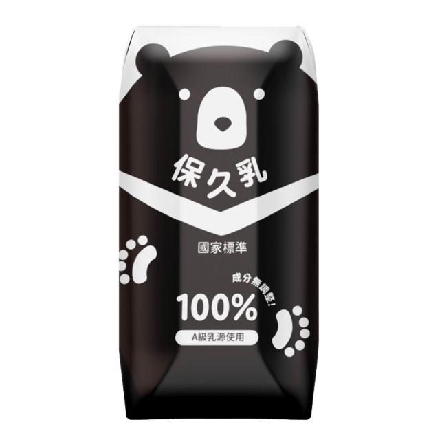 【臺北市立動物園】100%生乳保久乳 200ml*24瓶/箱_成分無調整(台灣黑熊款)