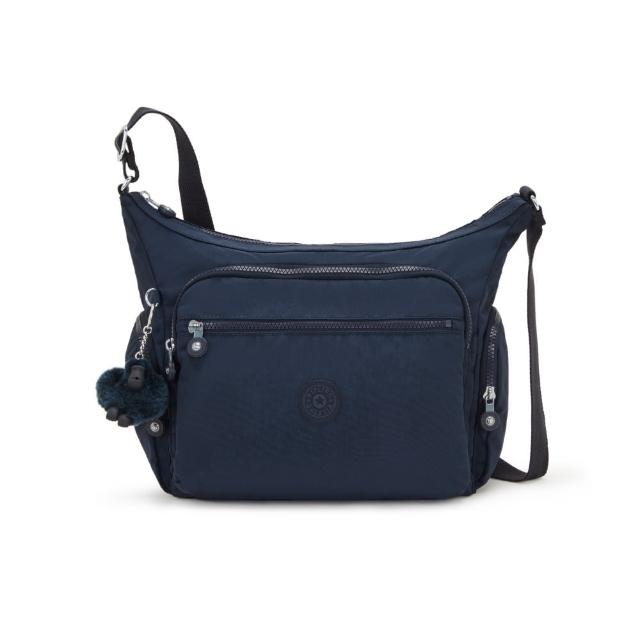 【KIPLING】『牛角包』碧海深藍多袋實用側背包-GABBIE