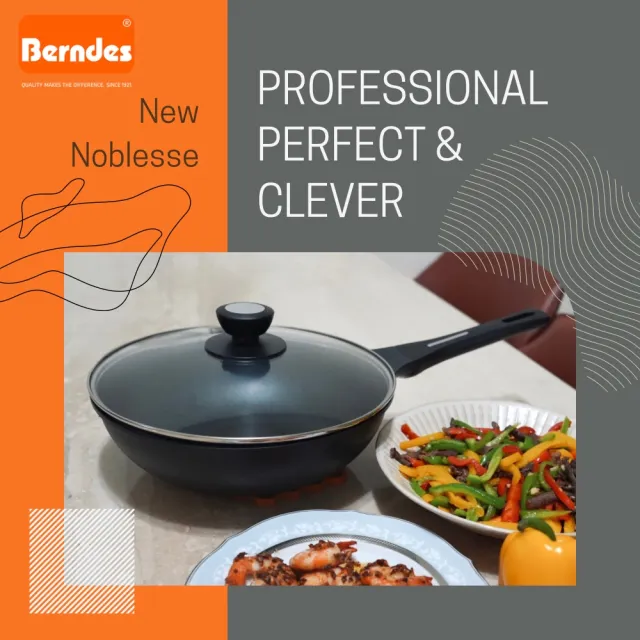 【Berndes 寶迪】New Noblesse系列德製單柄輕量深炒鍋30cm-含蓋