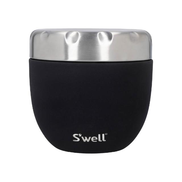 【S’well】美國 Eats密封罐+不鏽鋼保溫悶燒罐 曜石黑636ml / swell 保鮮盒 保溫罐 不鏽鋼悶燒罐