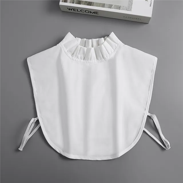 【米蘭精品】極速出貨 假領子襯衫領片(百褶立領棉質百搭女裝配件3色74ko12)