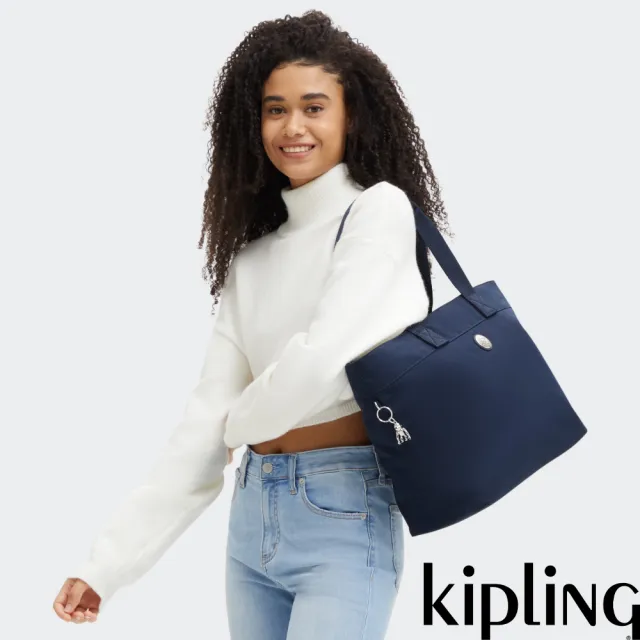 【KIPLING】經典藍大容量手提托特包-COLISSA UP