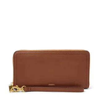【FOSSIL】Logan 咖啡色多層真皮拉鍊長夾SL7831200