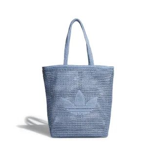 【adidas 愛迪達】編織托特包 ORI KNIT TOTE 藍 肩背 手提 三葉草 KW2006