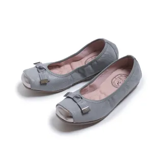 【FAIR LADY】我的旅行日記 優雅芭蕾單結平底娃娃鞋(灰/501738 女鞋)
