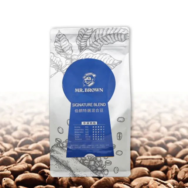 【MR.BROWN 伯朗】伯朗特選混合咖啡豆 450g (Signature Blend)