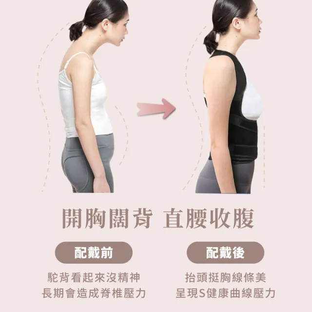 【Beroso 倍麗森】開肩挺背束腹美姿釋壓衣C36(專利四條支撐 護腰 美姿背心 長輩禮物)