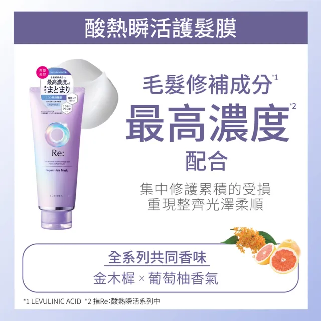 【LUCIDO-L樂絲朵-L】酸熱瞬活護髮膜200g+護髮油90ml(居家沙龍)
