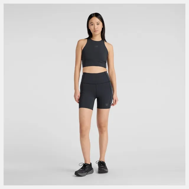 【NEW BALANCE】NB 背心 女 慢跑 訓練 短版 美規 黑 WT61P7F8BK (S2398)