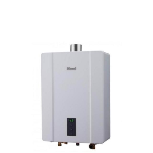  Rinnai 林內 RUA-C1600WF 瓦斯熱水器，臺灣原廠製造，採用 RF 自然排氣設計，具備數位恆溫控溫功能與電子式自動點火，提供穩定熱水供應。能源效率達第二級，電壓 110V，保固 1 年，BSMI 許可字號 R41095。適閤家庭使用，高效節能，安裝簡易，確保安全舒適的熱水體驗。 