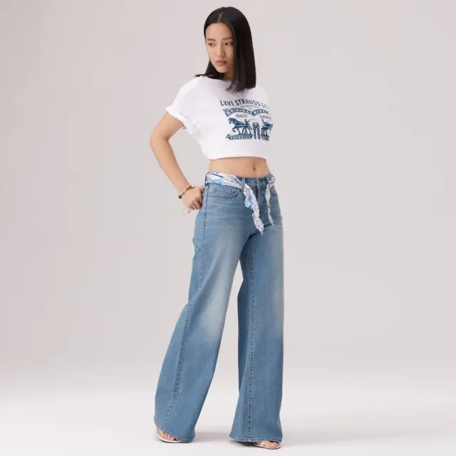 【LEVIS】318™ Shaping Wide Leg 寬鬆直筒 中腰牛仔褲 女生牛仔褲 熱賣單品001PZ-0024