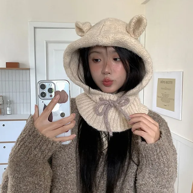 【巴黎精品】現貨+預購  韓版毛帽毛線帽子針織帽加絨厚磅保暖帽冷帽-護耳毛線帽7色a1mp100
