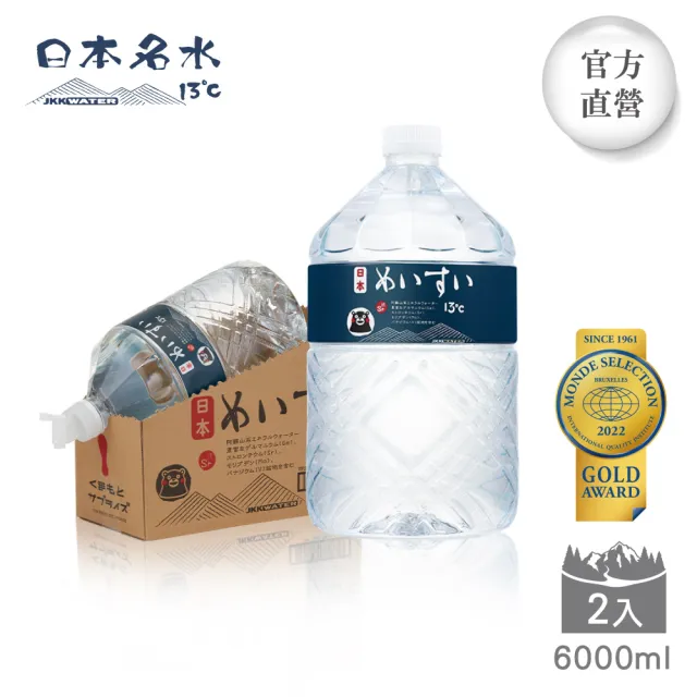 【JKKWATER】(定期配)日本名水13°C 進口礦泉水 6000mlx2入/箱 (日文款 官方直營) 阿蘇火山礦泉水