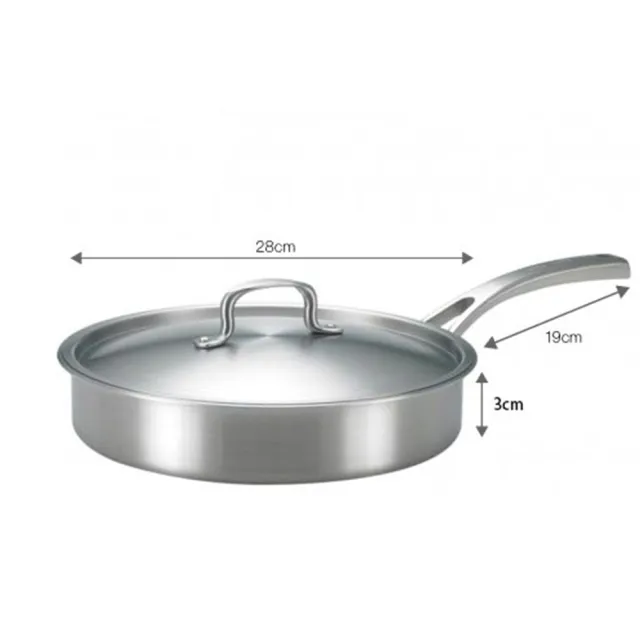 【SAN-YEH 三葉鍋具】316健康概念養生平底鍋(28cm)