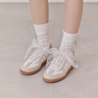 【D+AF】波浪絲帶真皮經典復古德訓鞋