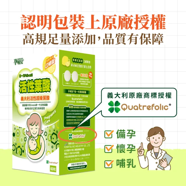 【mamacare 孕哺兒】新一代活性葉酸★口嚼錠(單純葉酸配方)