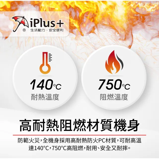 【iPlus+ 保護傘】7開6插3P防塵抗雷擊旋轉插頭延長線1.8M(PU-3767S 斜面開關.台灣製.防火)