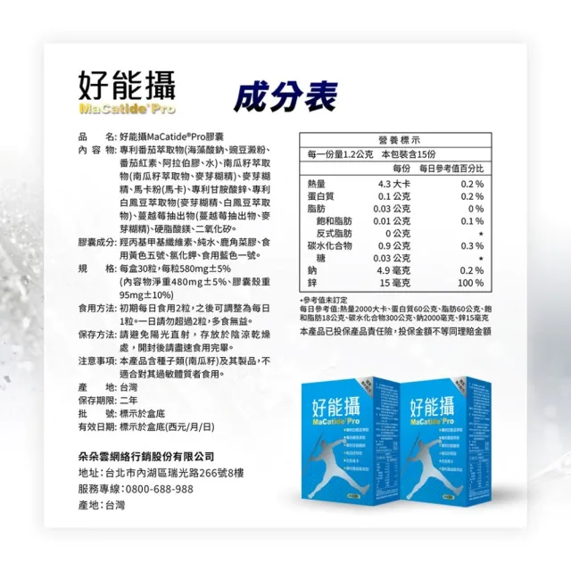 【好好聊日子】好能攝 3盒組(90粒  多國專利配方白鳳豆萃取)