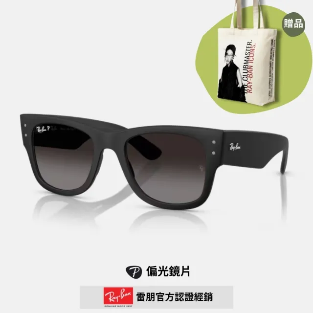 【RayBan 雷朋】粗版方形膠框偏光抗UV太陽眼鏡(RB4840S-601ST3 52mm)