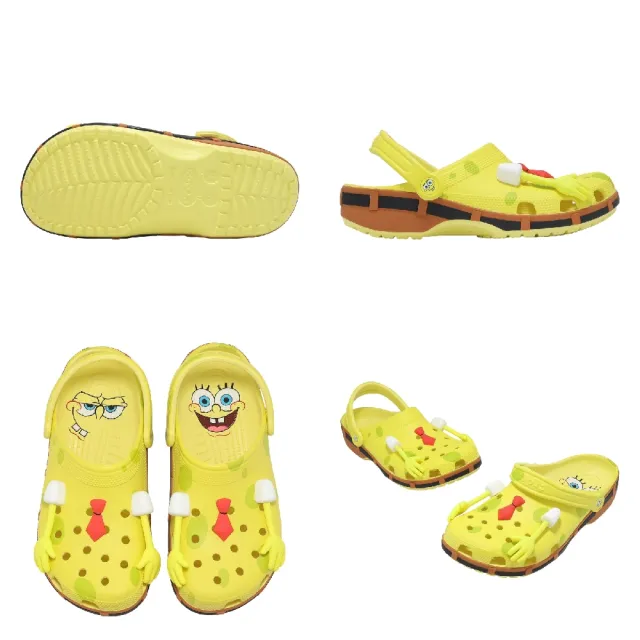 【Crocs】洞洞鞋 Spongebob Classic Clog 男鞋 女鞋 海綿寶寶 香蕉黃 涼拖鞋(2098247HD)