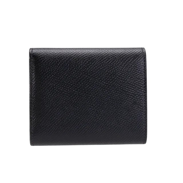 【CELINE】燙金LOGO粒面小牛皮三折短夾(黑色)