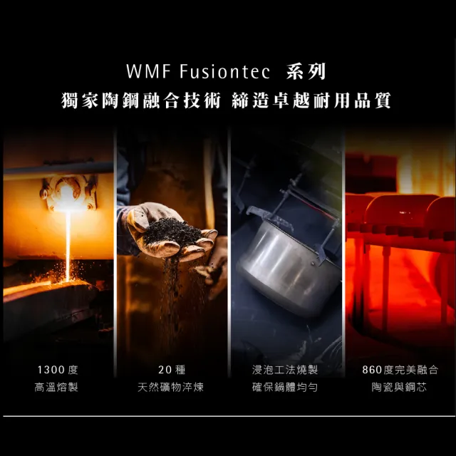 【WMF】德國製FUSIONTEC MINERAL 單手鍋 16CM 1.3L(銅金色/陶晶鍋)