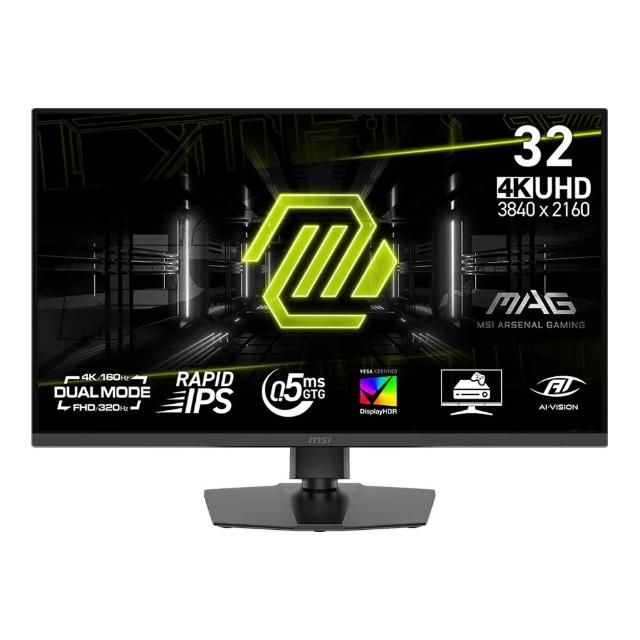 【MSI 微星】MSI 微星MAG 322URDF E16 平面電競螢幕 -32型/4K/160Hz/0.5ms/IPS