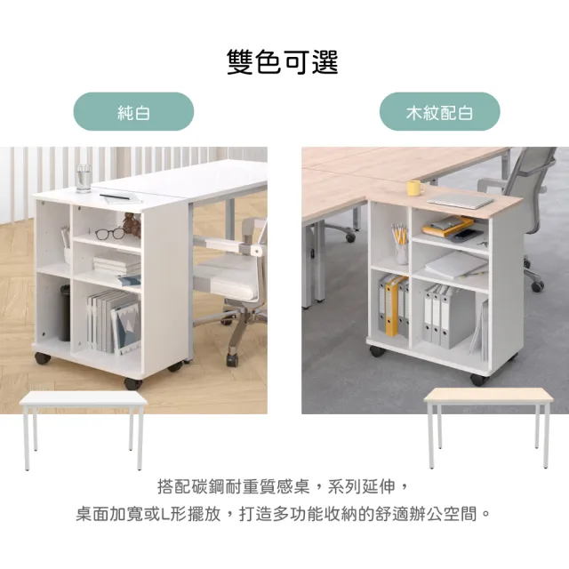 【林製作所】桌邊收納櫃 延伸桌(台灣製造 移動式推車 桌邊櫃 L型書桌 書桌收納 側書櫃)