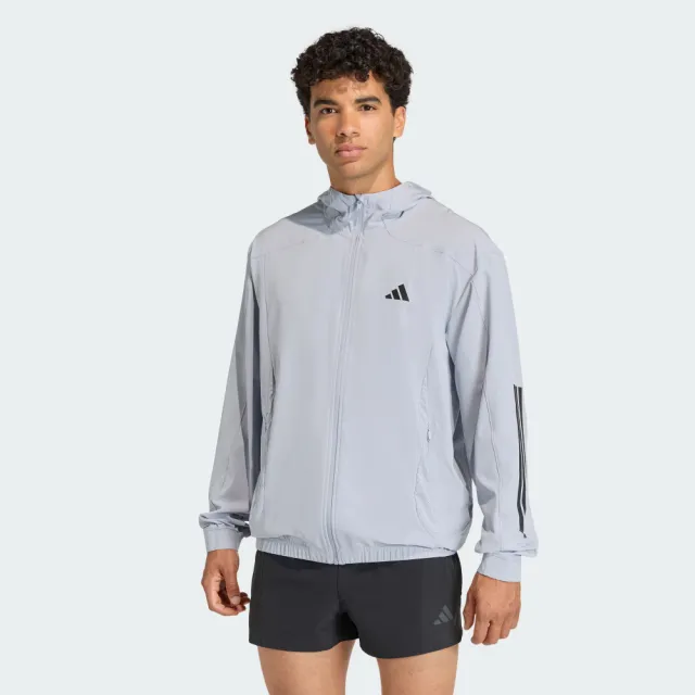 【adidas 愛迪達】外套 男 運動風衣外套 TECHESS TRACK-T 淺銀 KQ7482