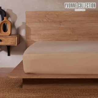 【YVONNE 以旺傢飾】100%美國棉素面床包-沙漠棕(加大 純棉)