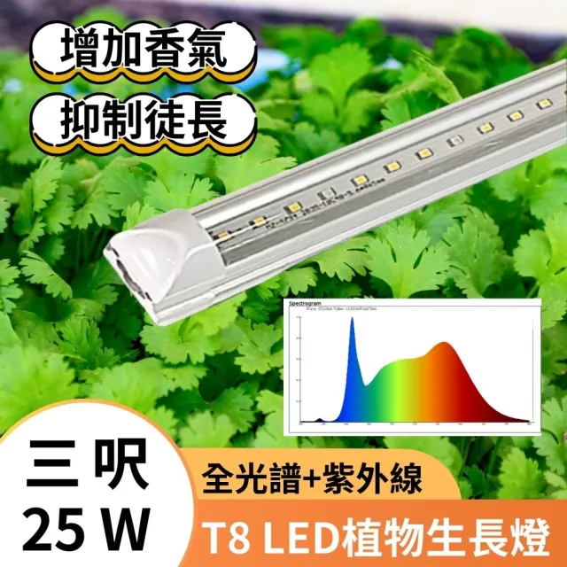 【JIUNPEY 君沛】2入組 T8 3呎 25W紫外線UV全光譜植物燈管(植物生長燈)（其他規格）