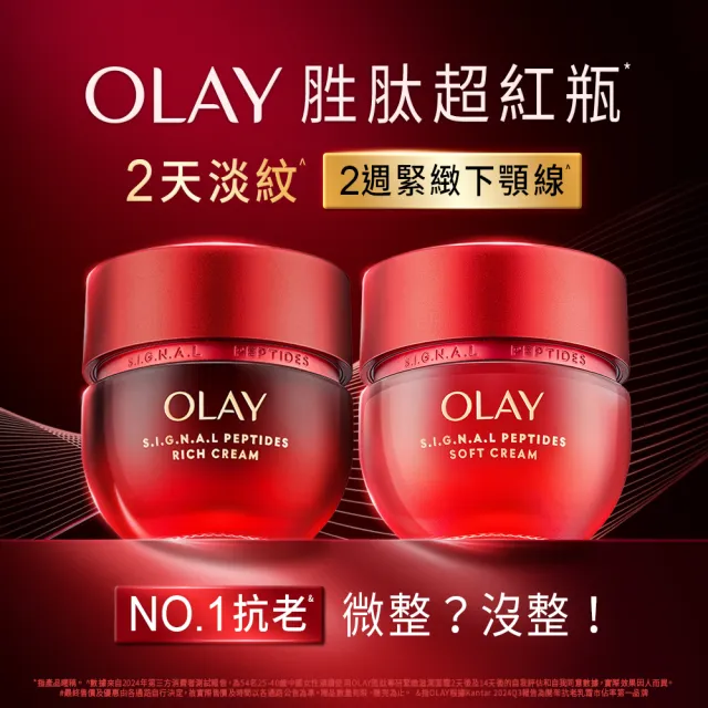 【OLAY 歐蕾】新上市★胜肽超紅瓶緊緻乳霜2入(50g*2/2天淡紋14天緊緻★臉部保養)