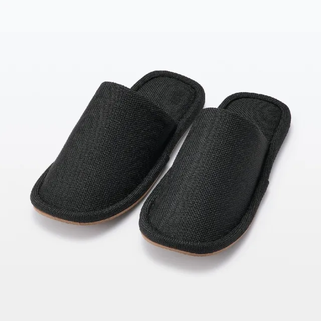 【MUJI 無印良品】可水洗左右皆可使用拖鞋(黑色/米色)