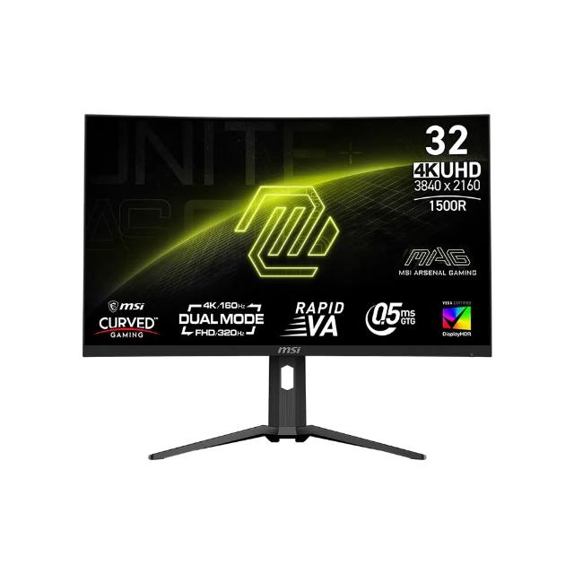 【MSI 微星】MSI 微星MAG 321CUPDF 曲面電競螢幕-32型/4K/HDR/160Hz/0.5ms/VA