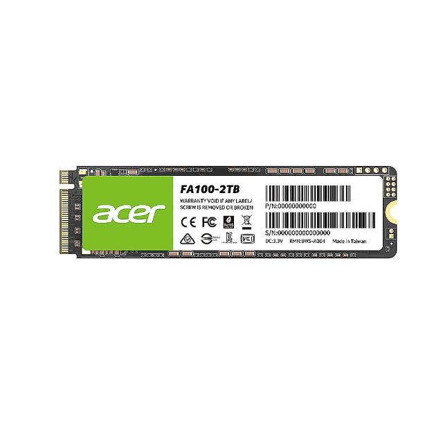 【Acer 宏碁】FA100 2TB M.2 PCIe Gen3 ssd固態硬碟 5年保固(最高讀取3150MB/s)