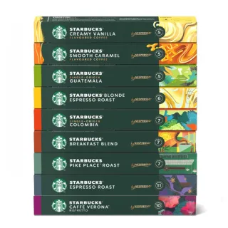 即期品【STARBUCKS 星巴克】咖啡膠囊10顆/盒(僅適用於Nespresso Original膠囊咖啡機) 短萃 佛羅娜