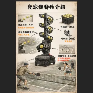 【索樂生活】匹克球自動訓練發球機－進階穩定款/D型 訓練器 餵球機 支援腳架 一人打球 截擊丁克練習