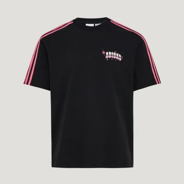 【adidas 愛迪達】Vday Tee U 男 T恤 運動上衣 休閒短袖 黑 粉紅 亞版(KT6375)
