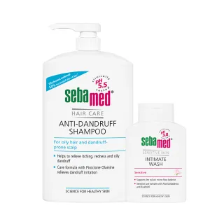 【SEBAMED 施巴】溫和/油性抗屑洗髮乳1000ml任選x1+護潔露200ml任選x1入(總代理)