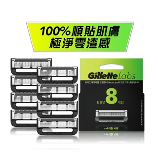 【Gillette 吉列】Labs 極光系列刮鬍刀頭-8刀頭