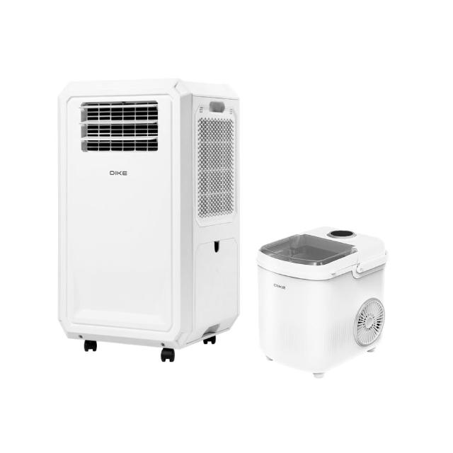 【DIKE】1+1超值組 冰風機 多功能移動式瞬涼水冷氣+自動快速製冰機(HLE700+HKE540)